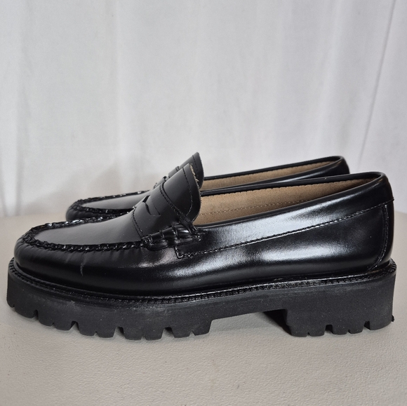G.H Bass Women's Whitney Super Lug Weejuns Penny Loafer Black Leather - Size 6.5 - Picture 6 of 16